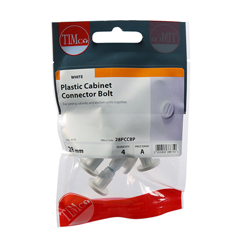 TIMCO Plastic Cabinet Connector Bolts - White