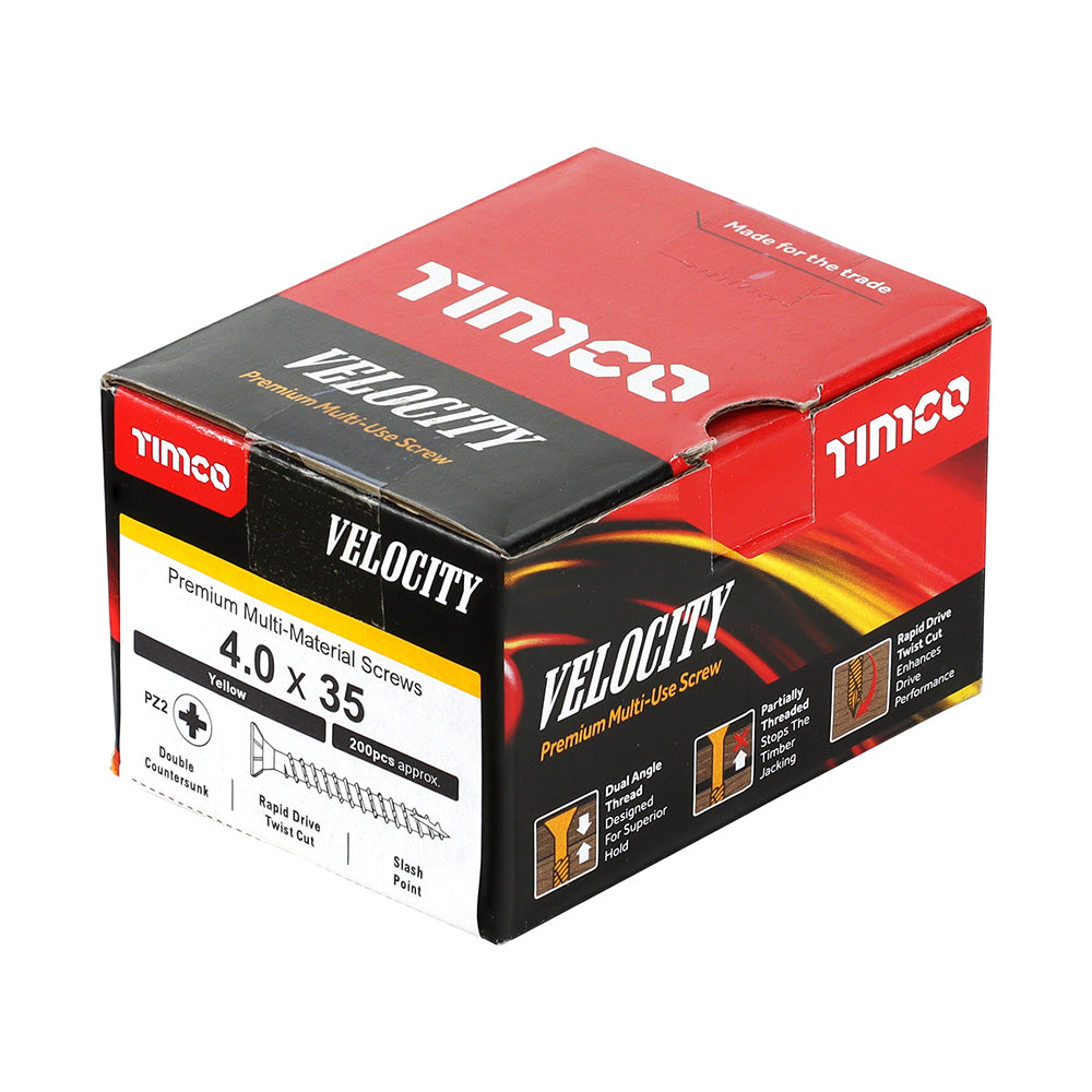 TIMCO Velocity Premium Multi-Use Countersunk Gold Woodscrews