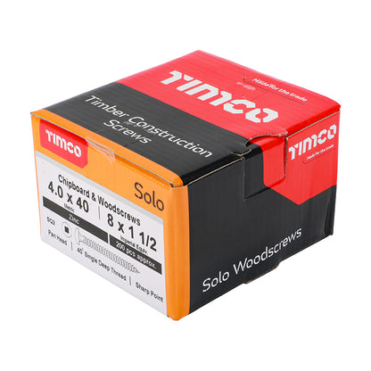 TIMCO Solo Pan Head Woodscrews - Silver - Square head