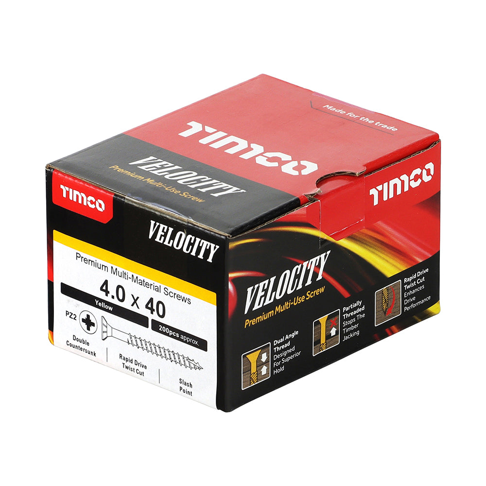 TIMCO Velocity Premium Multi-Use Countersunk Gold Woodscrews