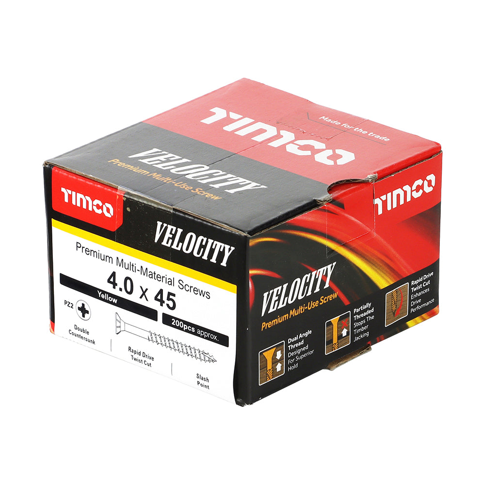 TIMCO Velocity Premium Multi-Use Countersunk Gold Woodscrews