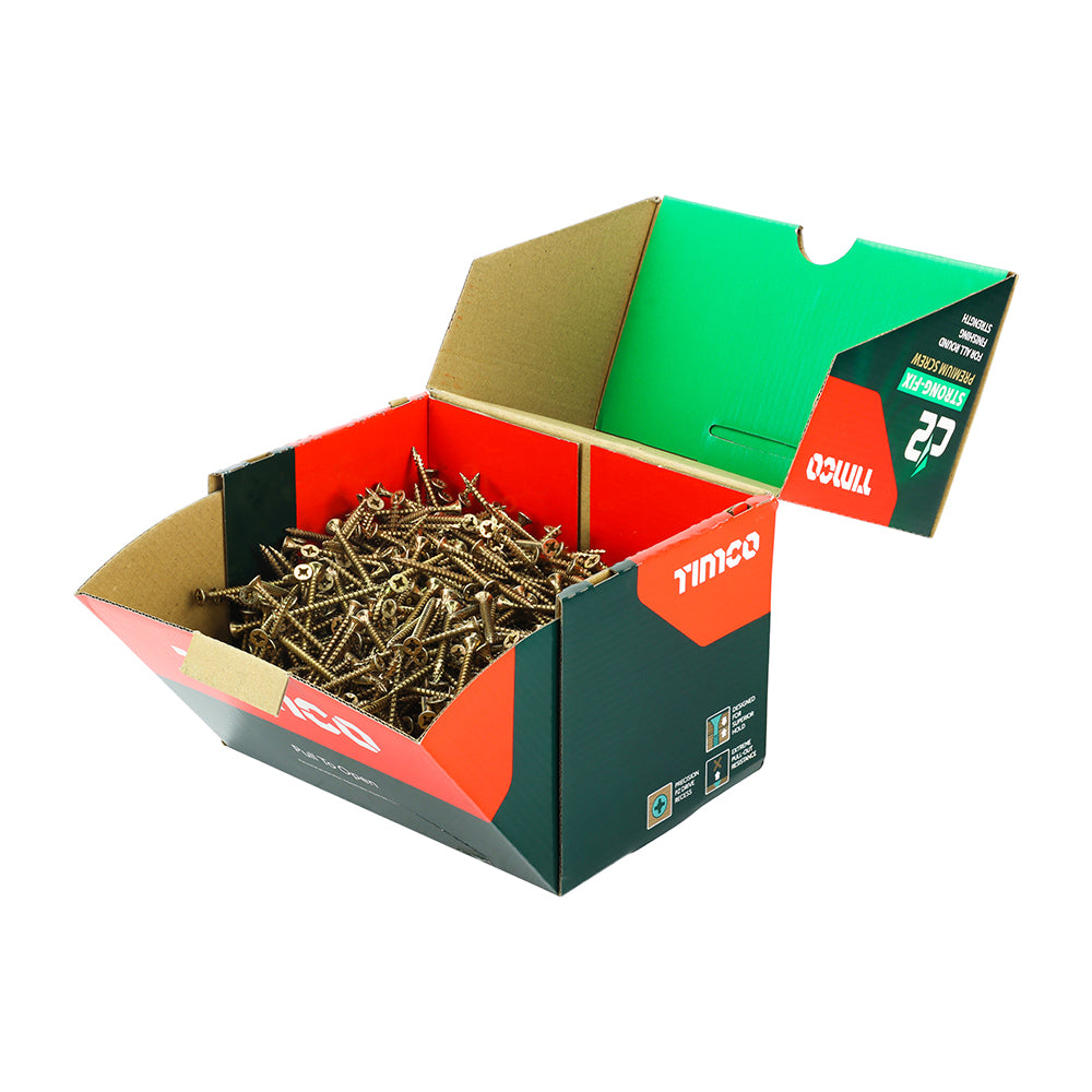 TIMCO C2 Strong-Fix Multi-Purpose Premium Countersunk Gold Woodscrews - Industrial Box
