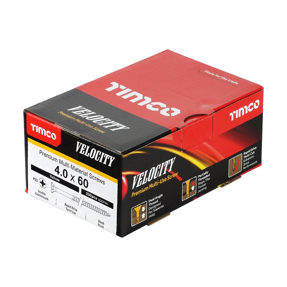 TIMCO Velocity Premium Multi-Use Countersunk Gold Woodscrews
