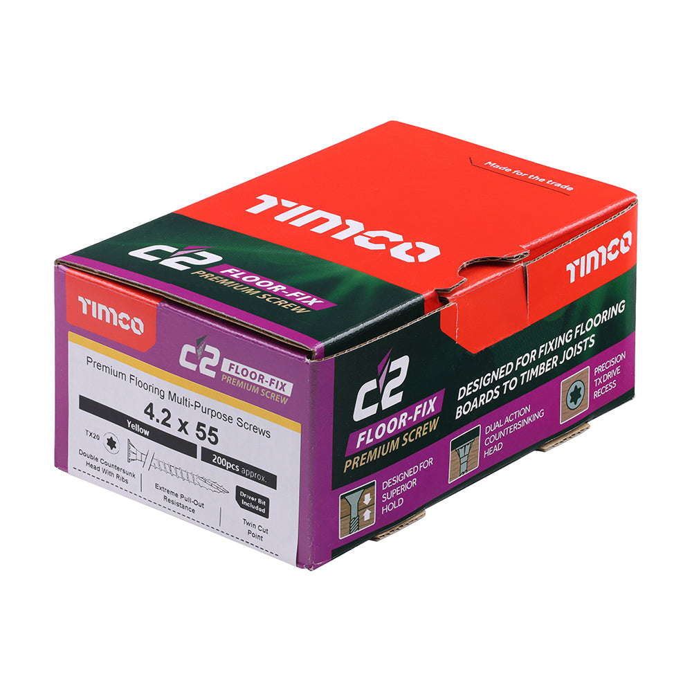 TIMCO C2 Flooring-Fix Premium Flooring & MDF Gold Woodscrews