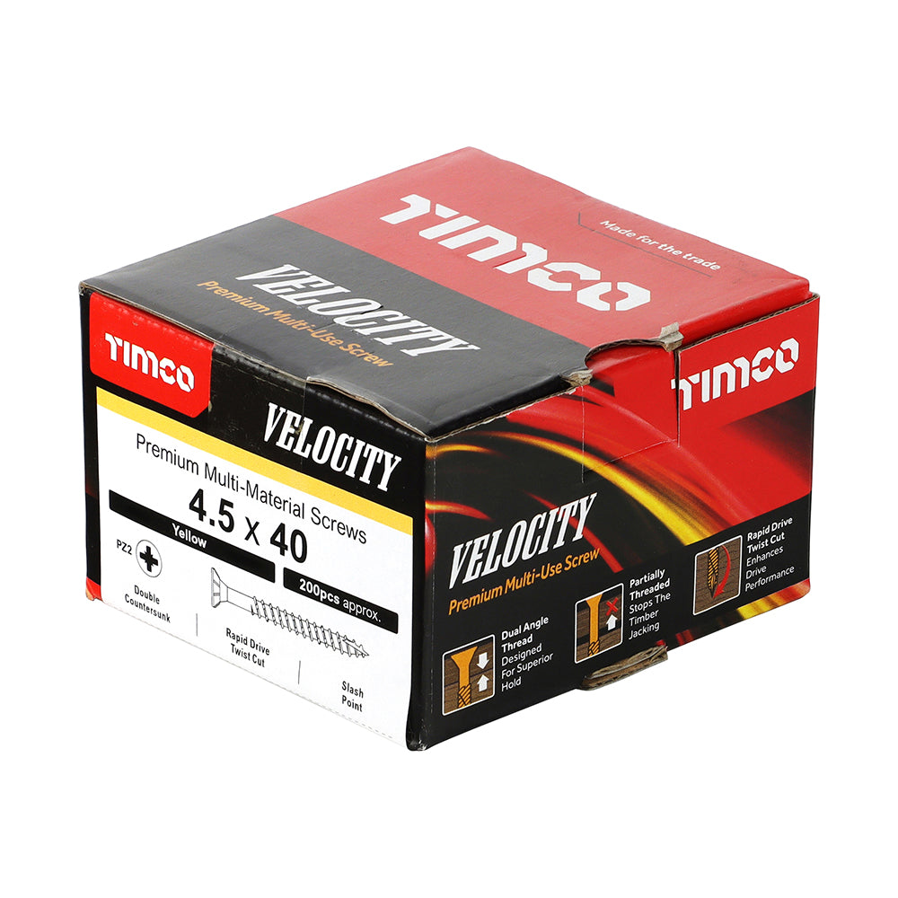 TIMCO Velocity Premium Multi-Use Countersunk Gold Woodscrews