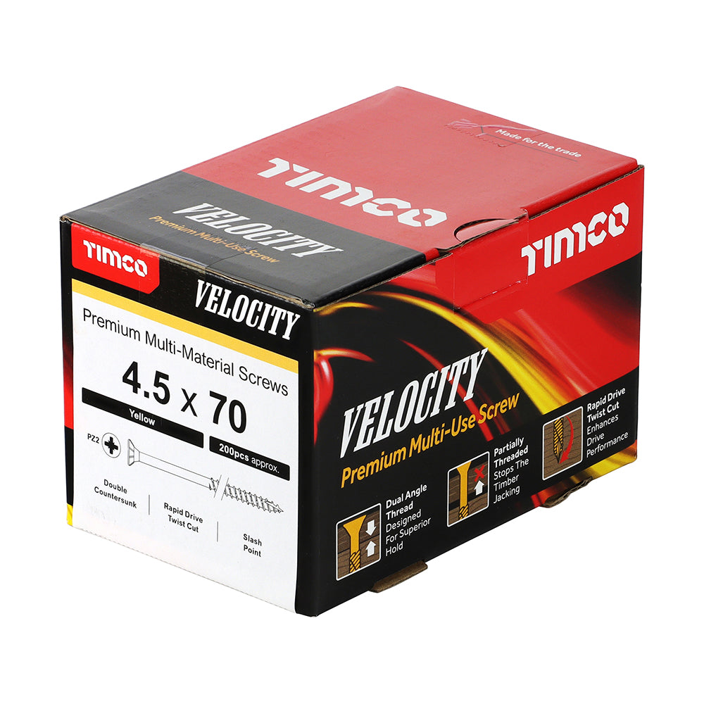 TIMCO Velocity Premium Multi-Use Countersunk Gold Woodscrews