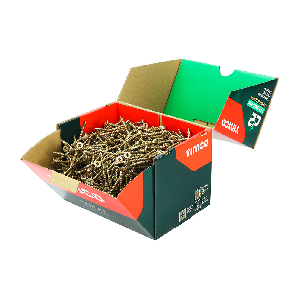 TIMCO C2 Strong-Fix Multi-Purpose Premium Countersunk Gold Woodscrews - Industrial Box
