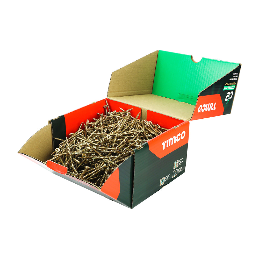TIMCO C2 Strong-Fix Multi-Purpose Premium Countersunk Gold Woodscrews - Industrial Box