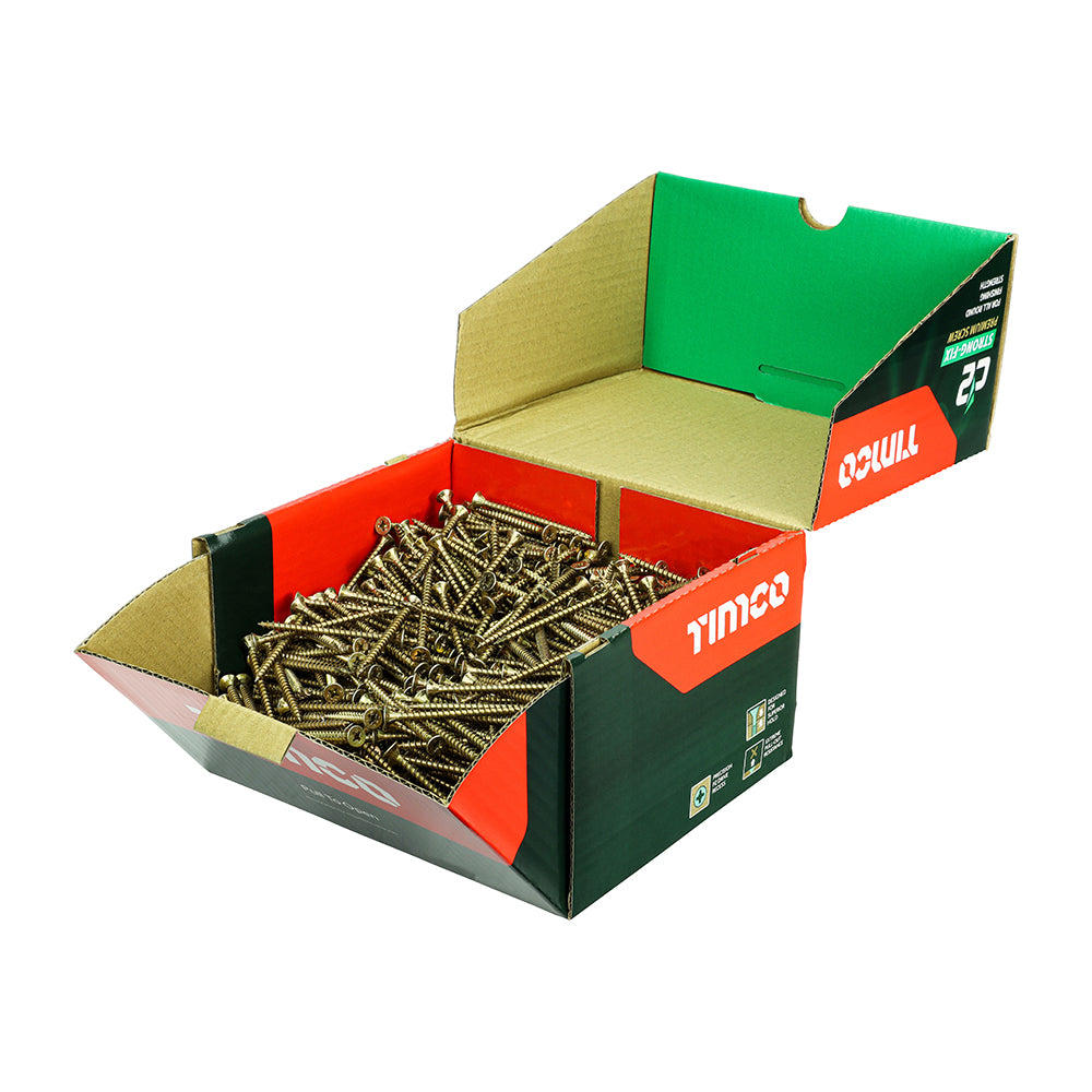 TIMCO C2 Strong-Fix Multi-Purpose Premium Countersunk Gold Woodscrews - Industrial Box