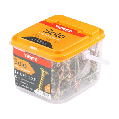 TIMCO Solo Countersunk Woodscrews - Yellow - TUB