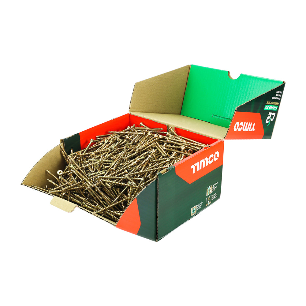 TIMCO C2 Strong-Fix Multi-Purpose Premium Countersunk Gold Woodscrews - Industrial Box