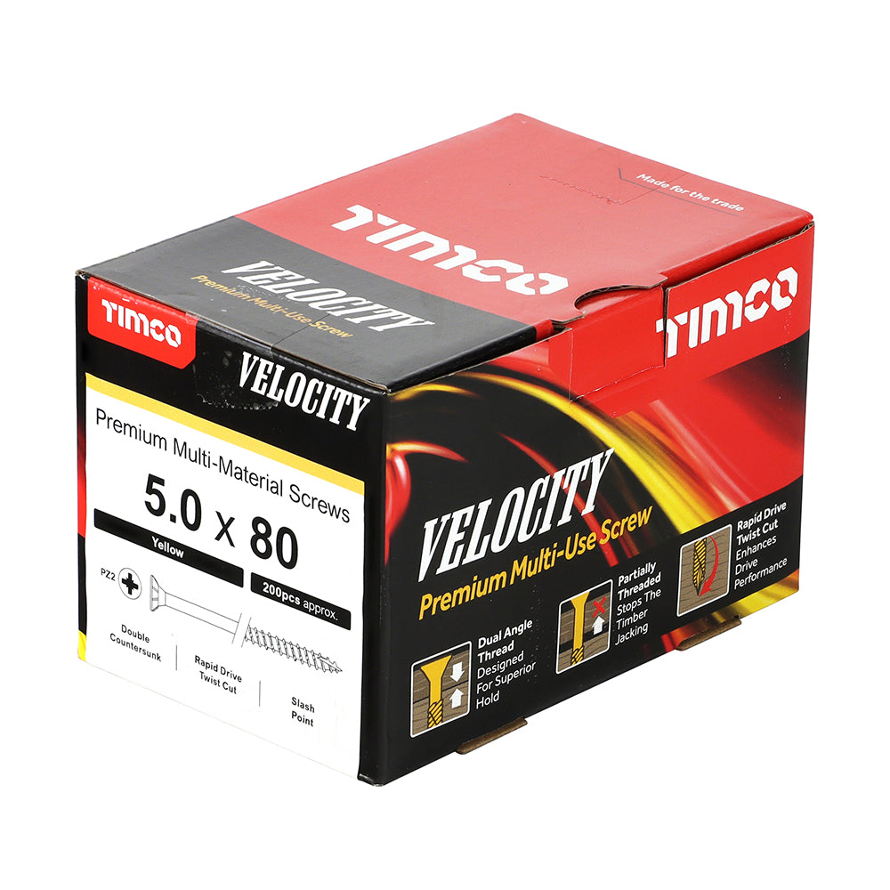 TIMCO Velocity Premium Multi-Use Countersunk Gold Woodscrews