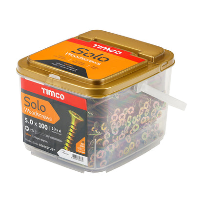 TIMCO Solo Countersunk Woodscrews - Yellow - TUB