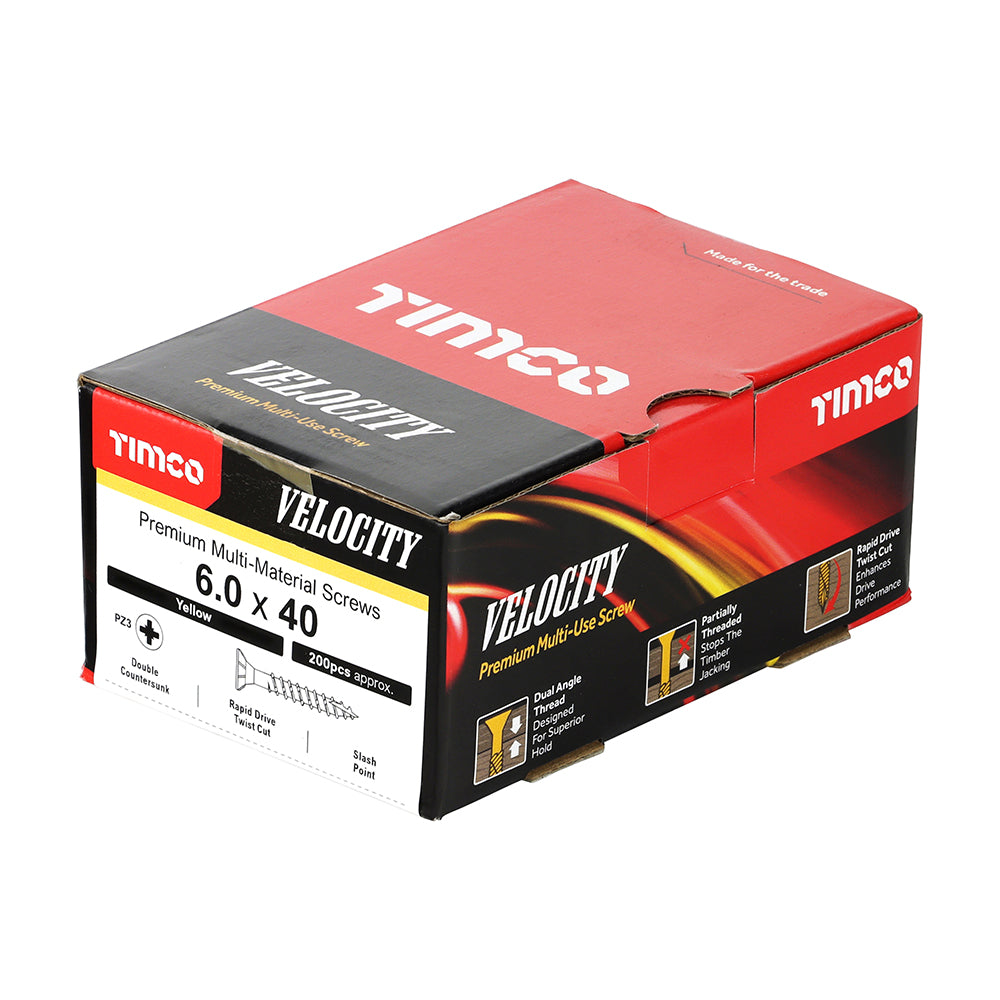 TIMCO Velocity Premium Multi-Use Countersunk Gold Woodscrews