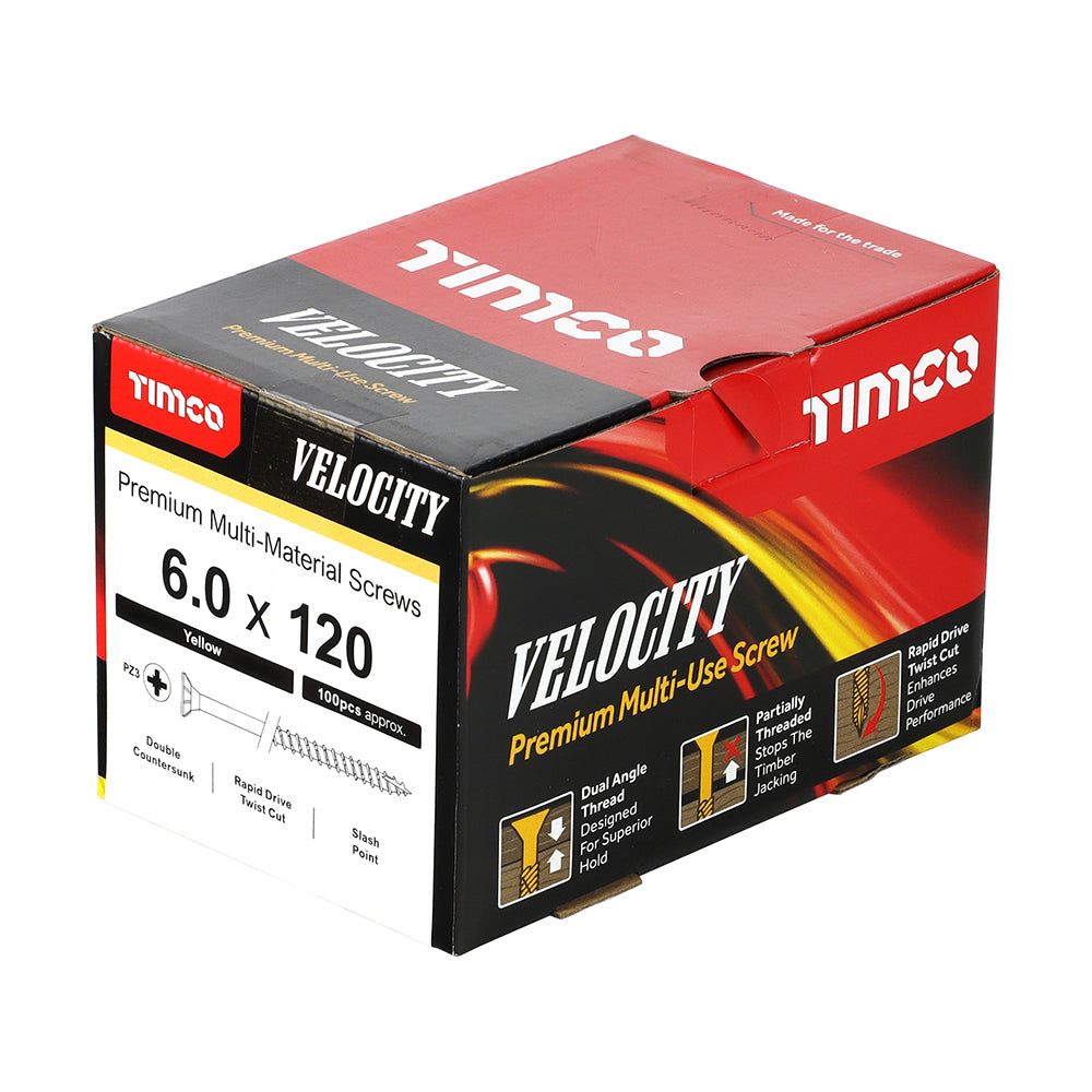 TIMCO Velocity Premium Multi-Use Countersunk Gold Woodscrews