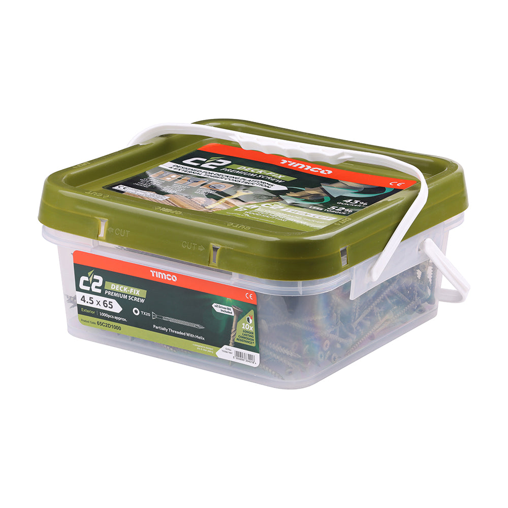 TIMCO C2 Deck-Fix Premium Countersunk Green Decking Screws - TUB