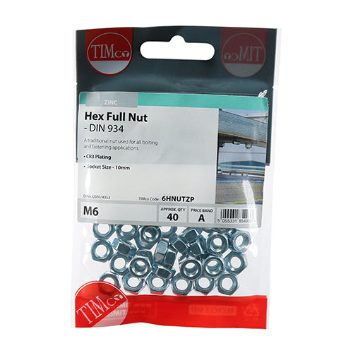 TIMCO Hex Full Nuts - Zinc