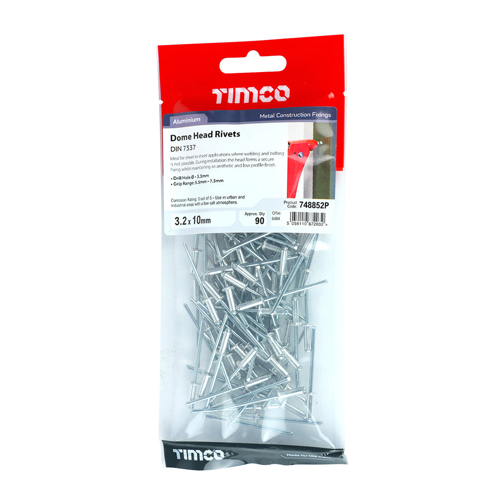 TIMCO Rivets - Dome Head - Aluminium