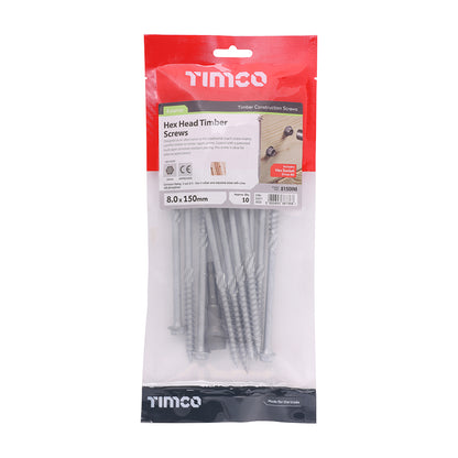 TIMCO Hex Flange Head Exterior Timber Screws - Exterior Silver