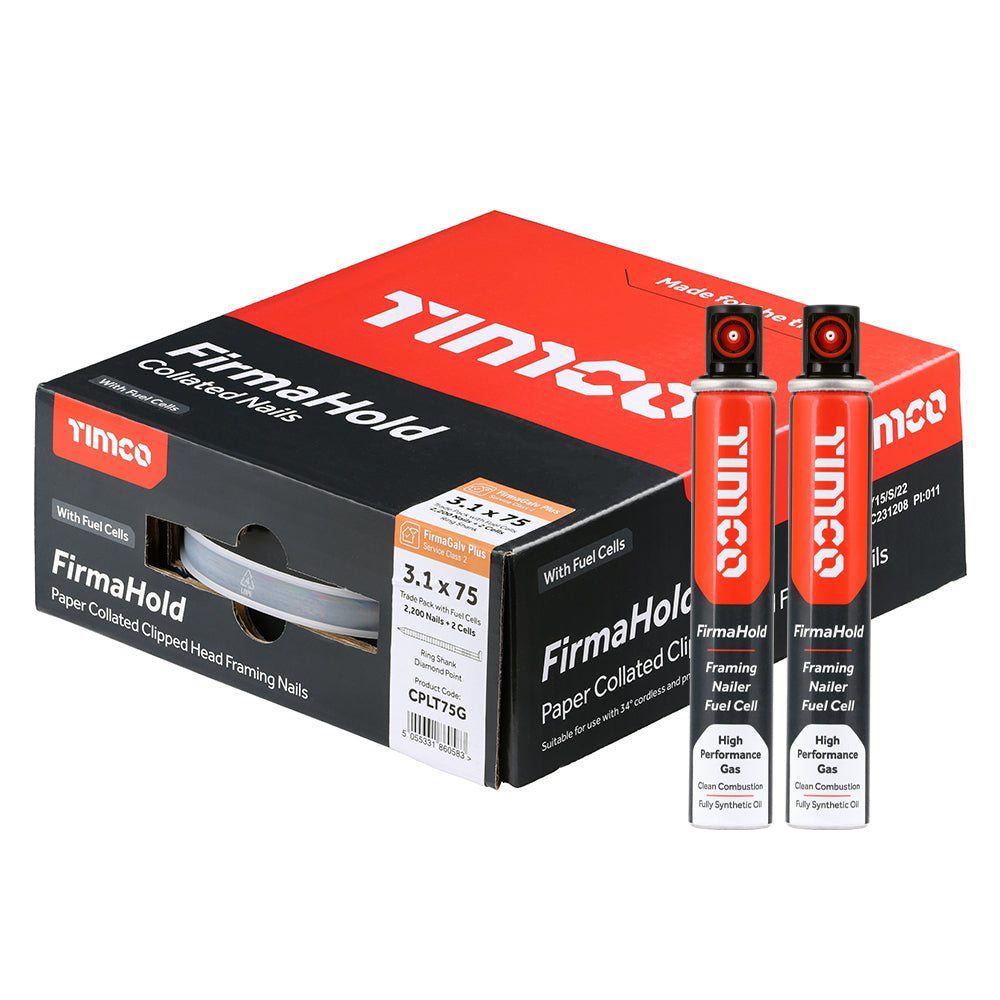 TIMCO FIRMAHOLD Clipped Head Nails - Trade Pack with Gas