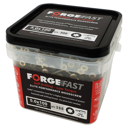 ForgeFast Elite Low-Torque Woodscrews - TORX - TUB