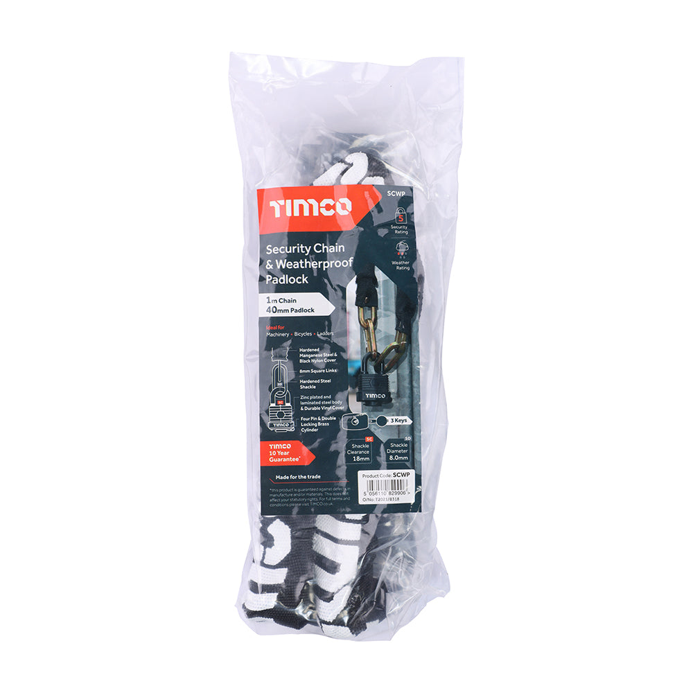 TIMCO Hex Steel Security Chain & Weatherproof Padlock