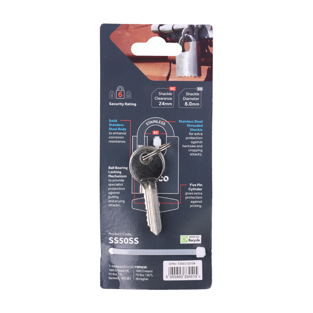 TIMCO Stainless Steel Padlock