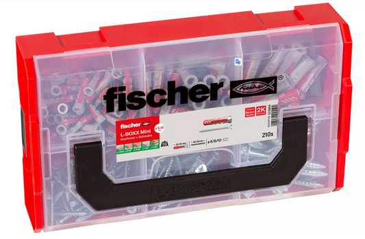 FISCHER L-BOXX mini DuoPower wall plugs + screws - 210 pcs