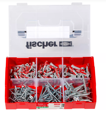 FISCHER L-BOXX mini DuoPower wall plugs + screws - 210 pcs