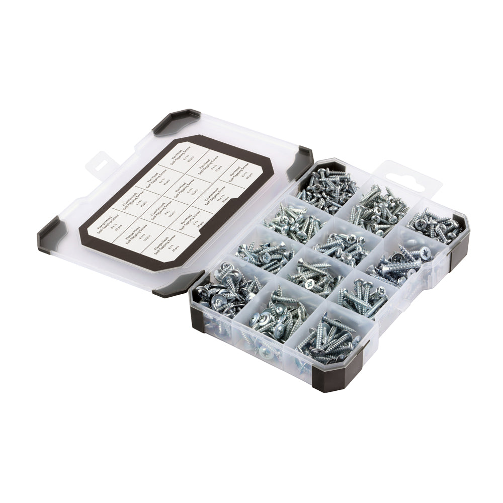 TIMCO Self-Tapping Screws Mixed Tray - Silver - 475 pcs