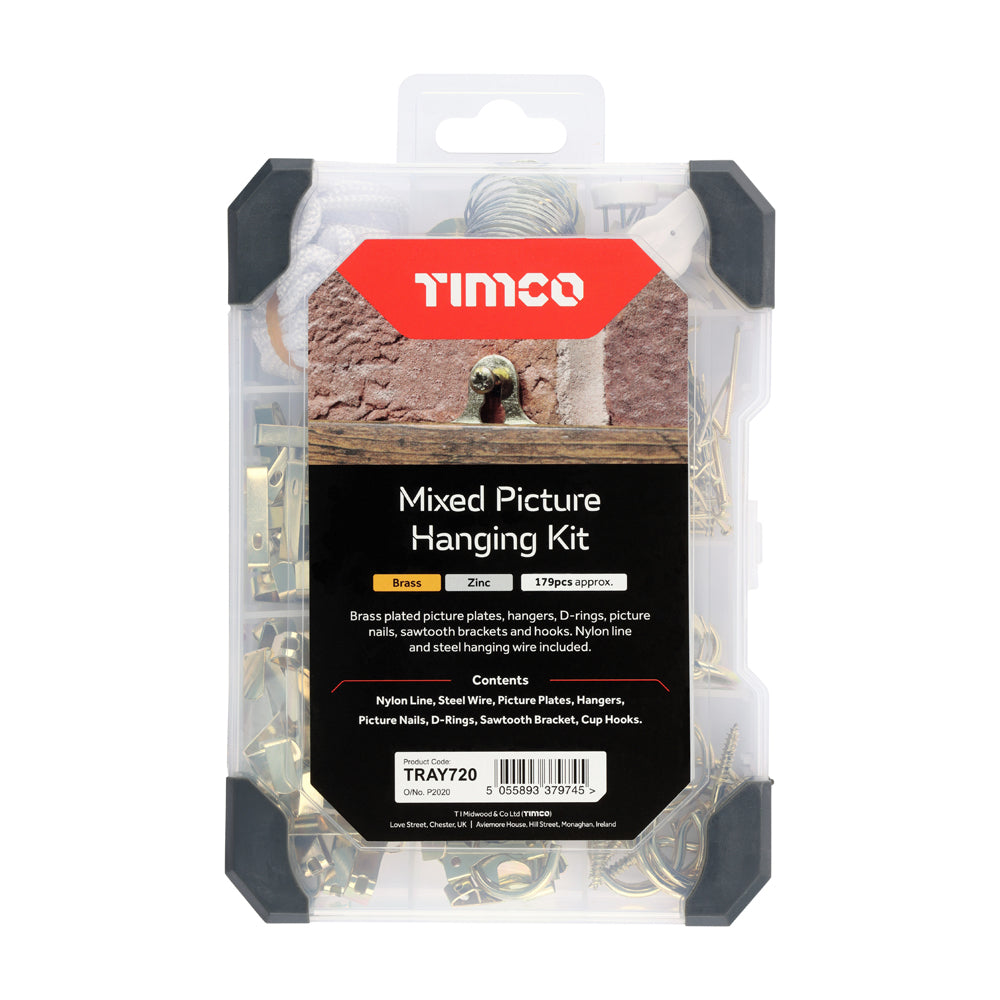 TIMCO Picture Hanging Kit Mixed Tray - 179 pcs