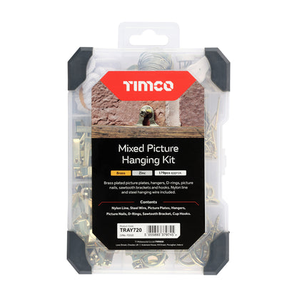 TIMCO Picture Hanging Kit Mixed Tray - 179 pcs