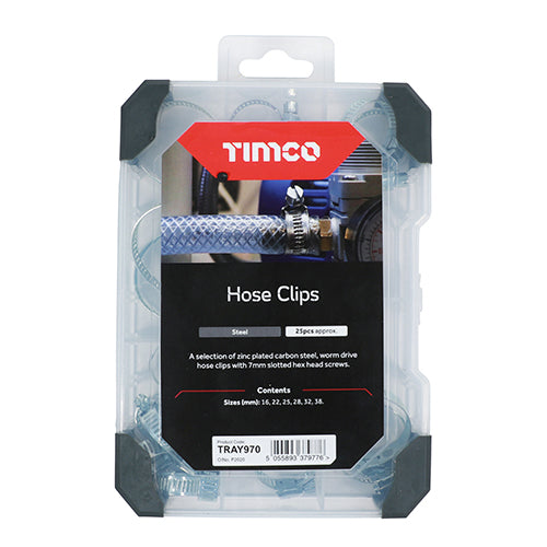 TIMCO Hose Clips Mixed Tray - 25 pcs