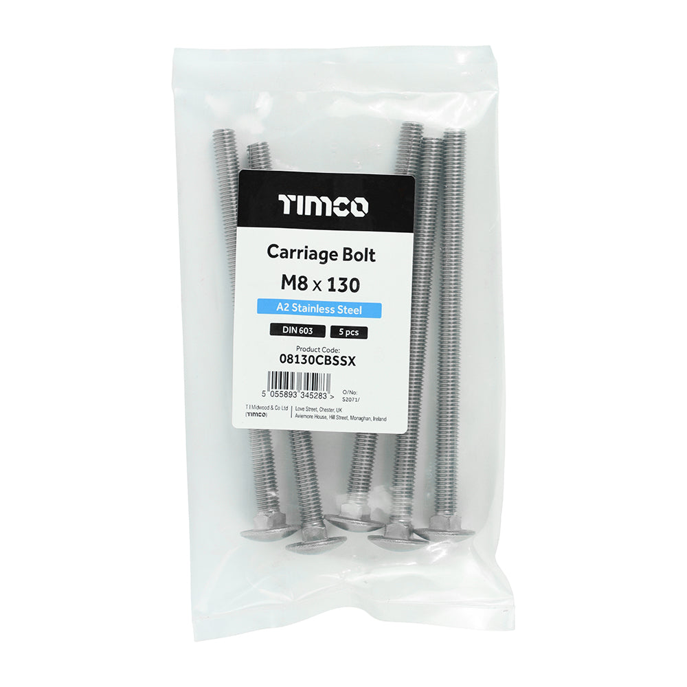 TIMCO Carriage Bolts - Stainless Steel