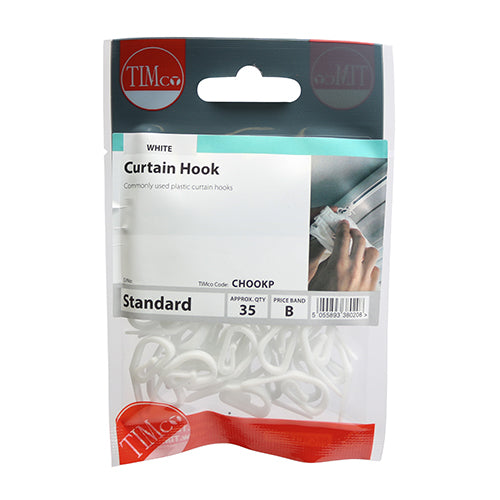 TIMCO Plastic Curtain Hooks - White