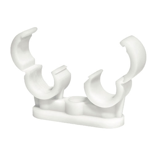 Quick Lock Double Pipe Clips - White