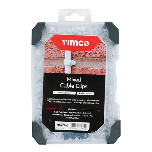 TIMCO Cable Clips Mixed Tray - 290 pcs