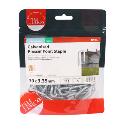 TIMCO Presser Point Staples - Galvanised