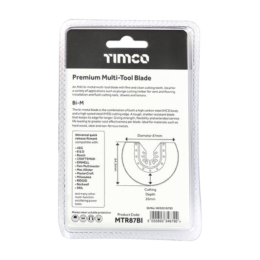TIMCO Multi-Tool Radial Blade for Wood/ Metal - Premium