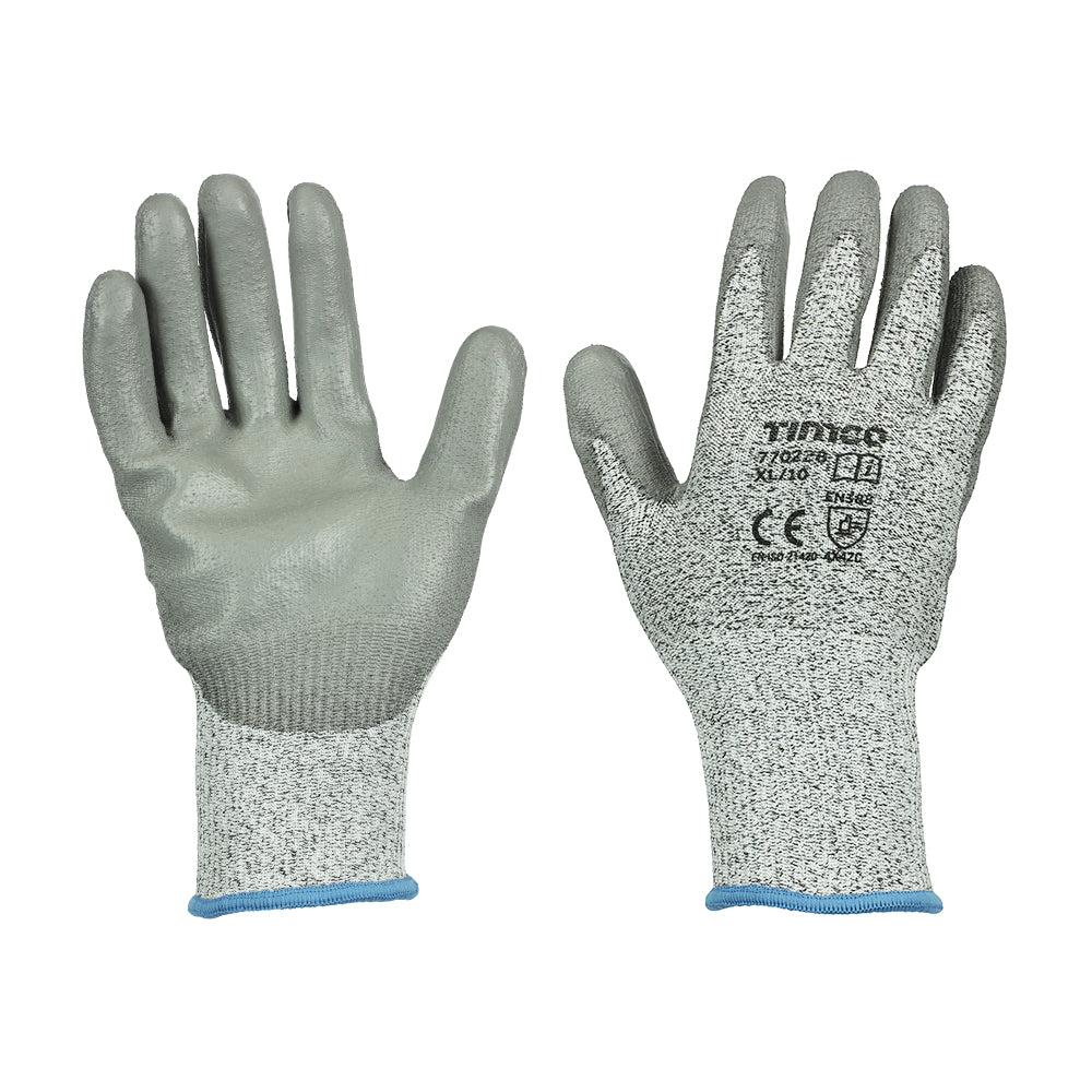 TIMCO High Cut PU Coated HPPE Fibre with Glass Fibre Gloves