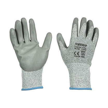 TIMCO Medium Cut Gloves - PU Coated HPPE Fibre with Glass Fibre