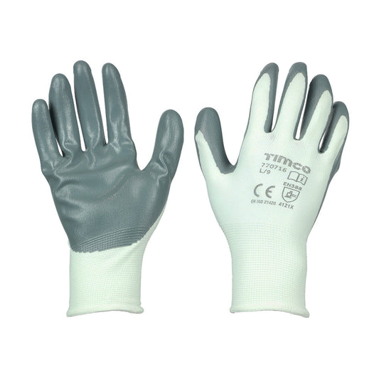 TIMCO Secure Grip Smooth Nitrile Foam Coated Polyester Gloves