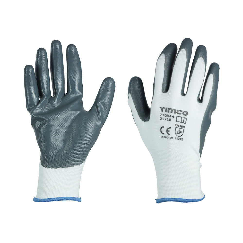 TIMCO Secure Grip Smooth Nitrile Foam Coated Polyester Gloves