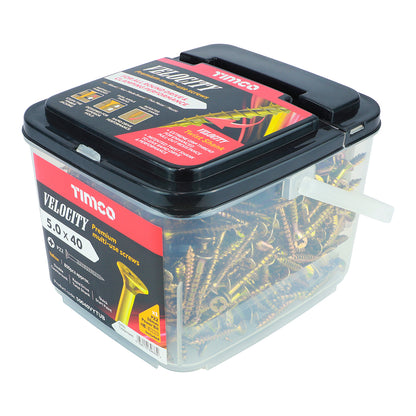 TIMCO Velocity Premium Multi-Use Countersunk Gold Woodscrews - TUB