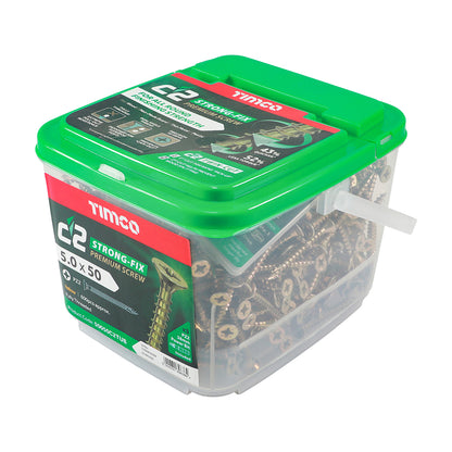 TIMCO C2 Strong-Fix Multi-Purpose Premium Countersunk Gold Woodscrews - TUB