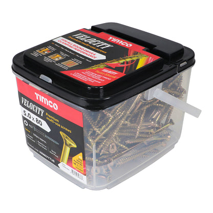 TIMCO Velocity Premium Multi-Use Countersunk Gold Woodscrews - TUB