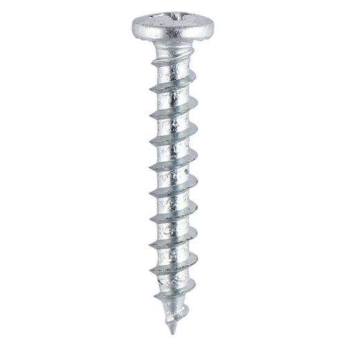 TIMCO Window Fabrication Screws Friction Stay Shallow Pan with Serrations PH Single Thread Gimlet Point - Zinc