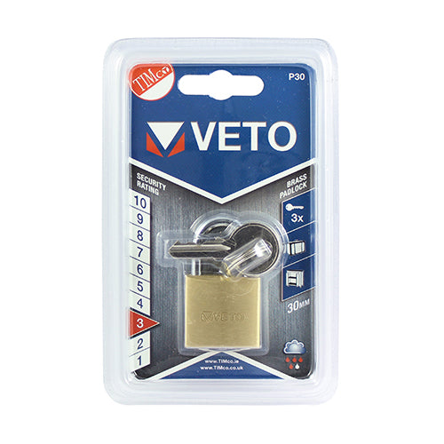TIMCO Padlock - Brass